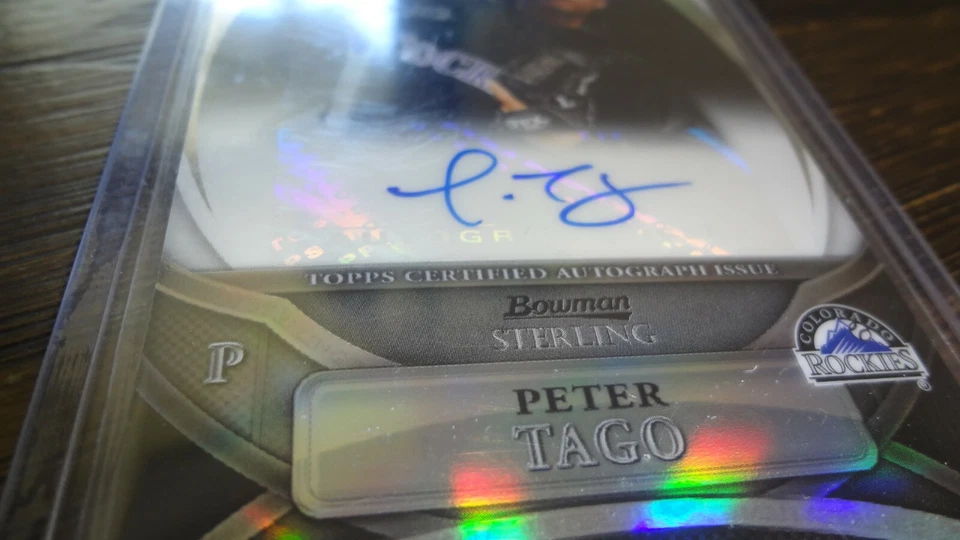 2010 BOWMAN STERLING   #15/25 PETER TAGO AUTOGRAPHED BASEBALL CARD - Image 2 of 3