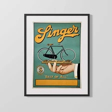 Vintage Advertisement Poster - Singer Cycles - Best of all in the palm of your h