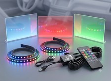 LED Car Interior 4pc LED Light Strips Auto Car Interior Light LED Music Lighting