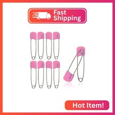 Lxnoap 10 pcs Cloth Diaper Pins Stainless Steel Traditional Safety Pin Pink 