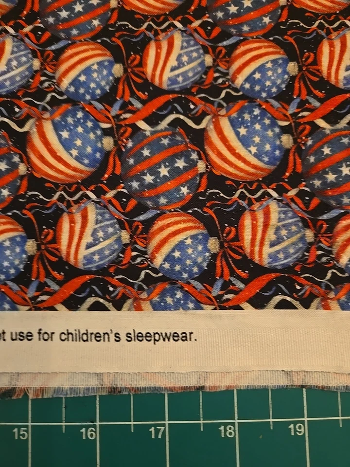 NAVIDAD PATRIÓTICA BANDERA AMERICANA ESTADOS UNIDOS ADORNOS TELA POR YARDA SUSAN WINGET Foto 2 de 4