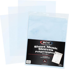Sheet Music Sleeves - Archival Quality, 100 Pack, 9 3/8X12 1/4 In