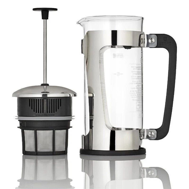 Double Micro-Filtered Coffee Tea Maker P5 French Press Grit-Free Stainless Steel