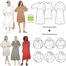 Sewing Pattern - Hope Woven Dress plus Extension Pack Bundle (Sizes 10-22)