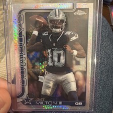 2025-2026 Topps Chrome Joe Milton III X Fractor Dallas Cowboys Card No. 85