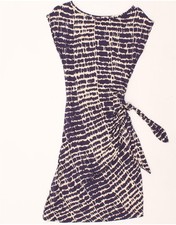 PHASE EIGHT Womens Basic Dress UK 8 Small Purple Striped Viscose BT06