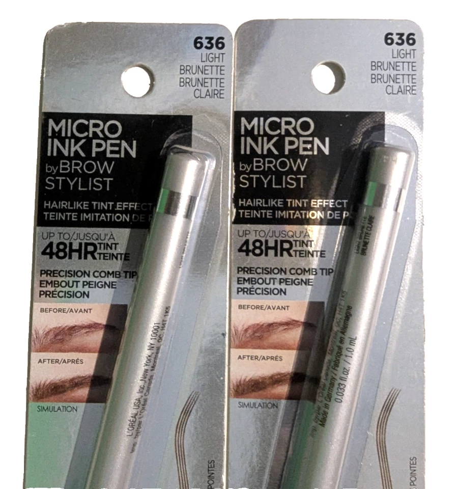L'Oreal Paris Brow Stylist Micro Ink Pen, 636 Light Brunette (LOT OF 2 Pencils) - Image 2 of 4