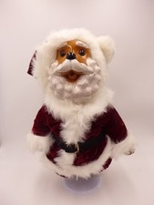 Raikes Vintage 1994 Christmas wood fur Bear Santa Clause MWT includes stand