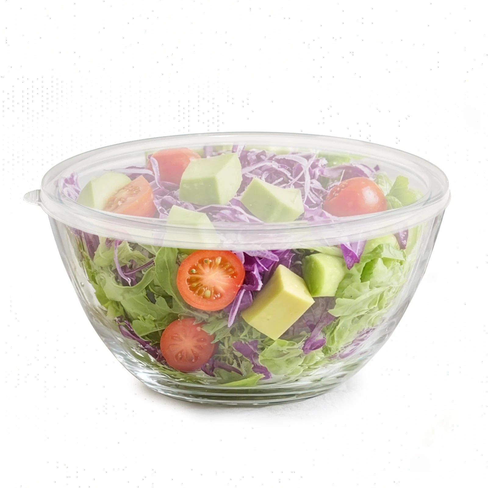 5 Quart Deep Big Glass Bowl with Lid,10 Inch Large Glass Mixing Bowl for Sour...