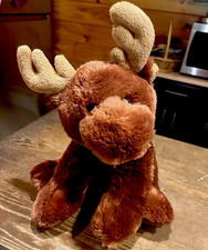 Aurora Small Brown Moose Plush Stuffed Animal 6-14 in Ages 3-5