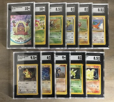 (11) SGC Vintage Graded Pokemon Lot 1st Edition Base Set Holo Error Topps Look! - Image 1 of 4