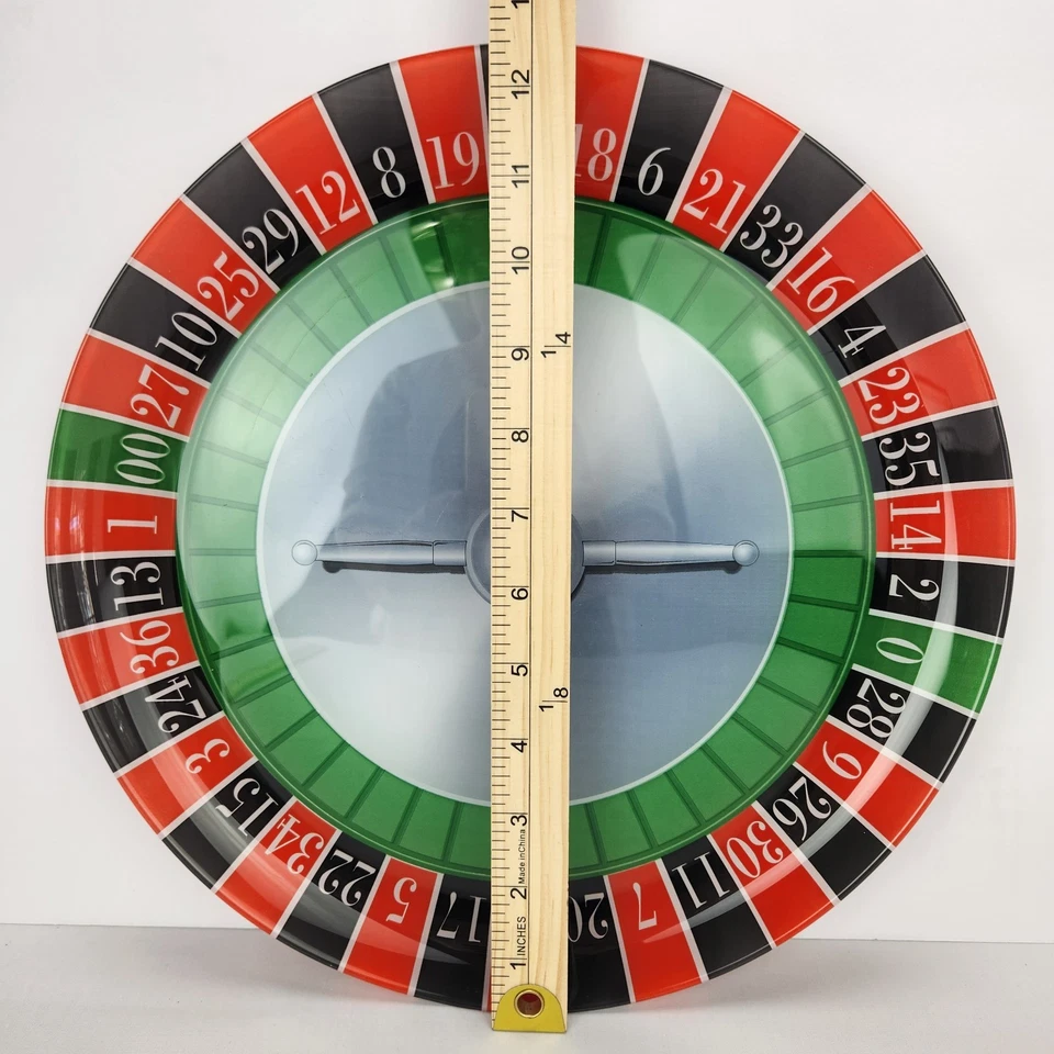 Luminarc Casino Ruleta Nocturna 12.5" Bandeja Redonda de Vidrio para Servir Hombre Cueva Foto 3 de 4