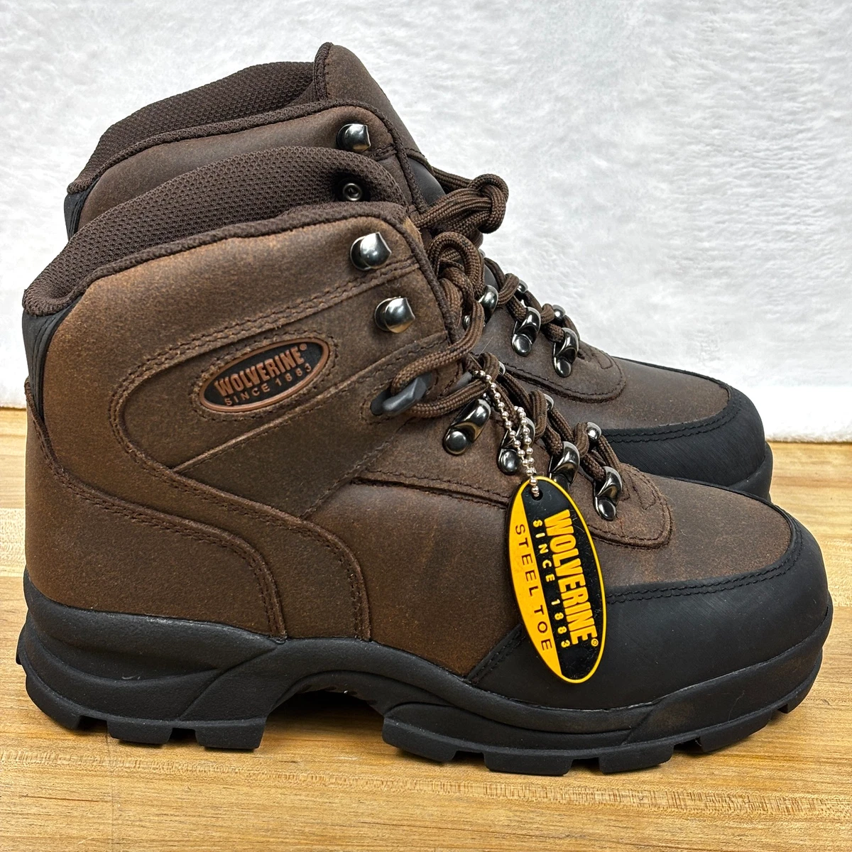WOLVERINE Bedford Steel-Toe Oxford SR Industrial Men Shoes  Size 9.5M Brown Wolverine Workwear Steel Toe Solid Boots for Men for Sale  main image 2