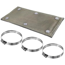 Titanium Pipe Shield 6"x12" Motorcycle Exhaust Heat Shield Two-layer Design