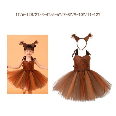 Vielseitiges Prinzessin Kleid für Mädchen, inspiriert von Eichhörnchen Cosplay, mit Tutu
