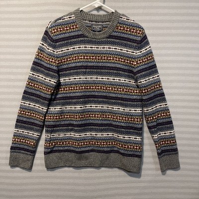 Vtg Abercrombie & Fitch Sweater Sz S Wool Blend Fair Isle Academia Fisherman Y2K