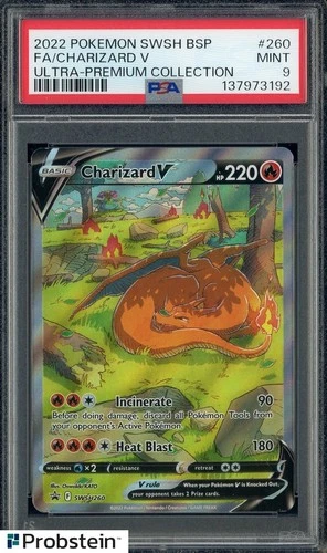 2022 Pokemon SWSH BSP #260 FA Charizard V Ultra Premium Collection PSA 9 MINT