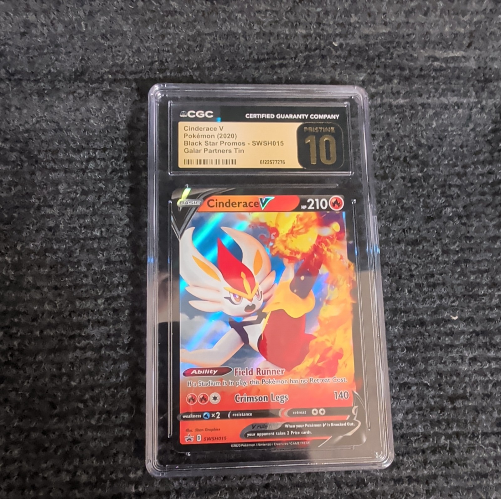 Pokémon Cinderace V Pristine 10 CGC Black Star Promo SWSH015