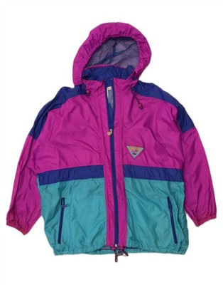 J JEANTEX Womens Hooded Rain Jacket UK 44/46 2XL Purple Colourblock AV10