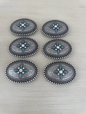 6 OVAL CONCHOS 3.5” W X 2.5” H WESTERN FOR BELT