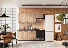 Modulare Küche Graphit /Eiche –  Hängeschrank Unterschrank Küchenzeile