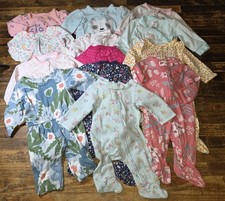 Baby Girl Size 3 Mo Sleepers Pajamas Clothes Lot Bundle Infant Newborn