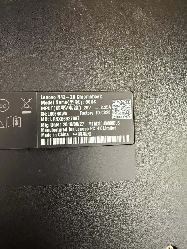 Lenovo N42-20 chromebook used ingood condition.. — 第 2/3 张图片