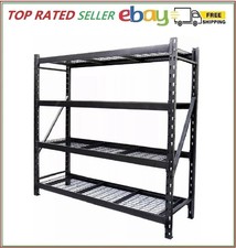 4 Shelf Steel Storage Shelving Rack Heavy Duty 10,000 lb Capacity 77" Wide x 24"