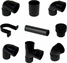 40mm SOLVENT WELD PLASTIC PVC WASTE PIPE FITTINGS BLACK | 1M PIPE LENGTH