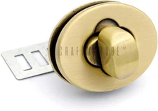 2pcs Oval Twist Turn Locks Purse Closure Leathercraft Accessory Turn Lock Cla...