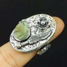 Natural Labradorite Gemstone 925 Sterling Silver Proposal Women's Ring