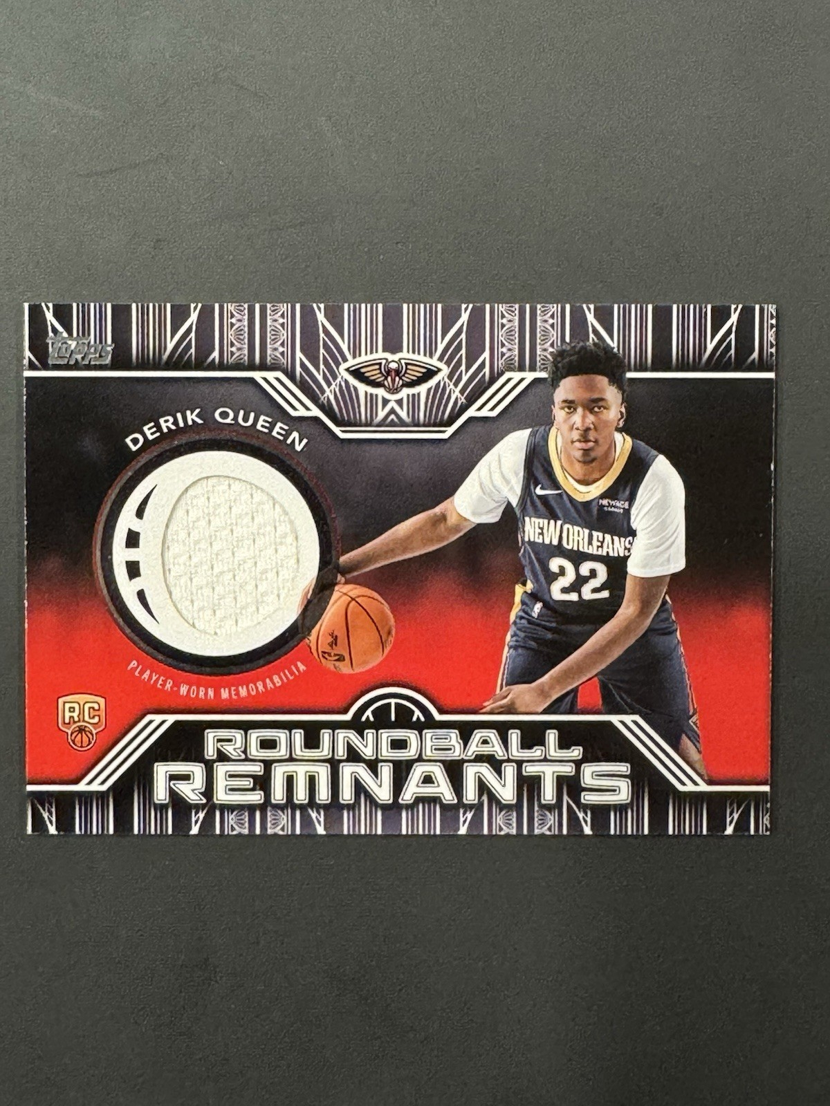 2025-26 Topps Derik Queen Rookie Relic Roundball Remnants RC Player Worn