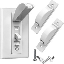 Child Proof Light Switch Cover Guard, 2 Pack Toggle Switch Lock,White  Wall Swi