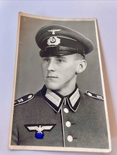 Privat Foto Postkarte Wehrmacht WK2 WW2  Uniform Schirmmütze