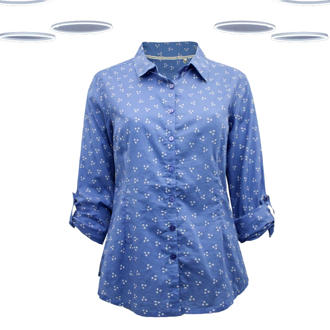 Ex Seasalt Women's Shirt - Long Sleeve Printed Lrassia Spot Blue (Defect)