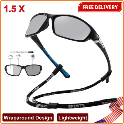 with Full lens Readers Wrap Around Sport Magnifying Safety Reading, Black Blue