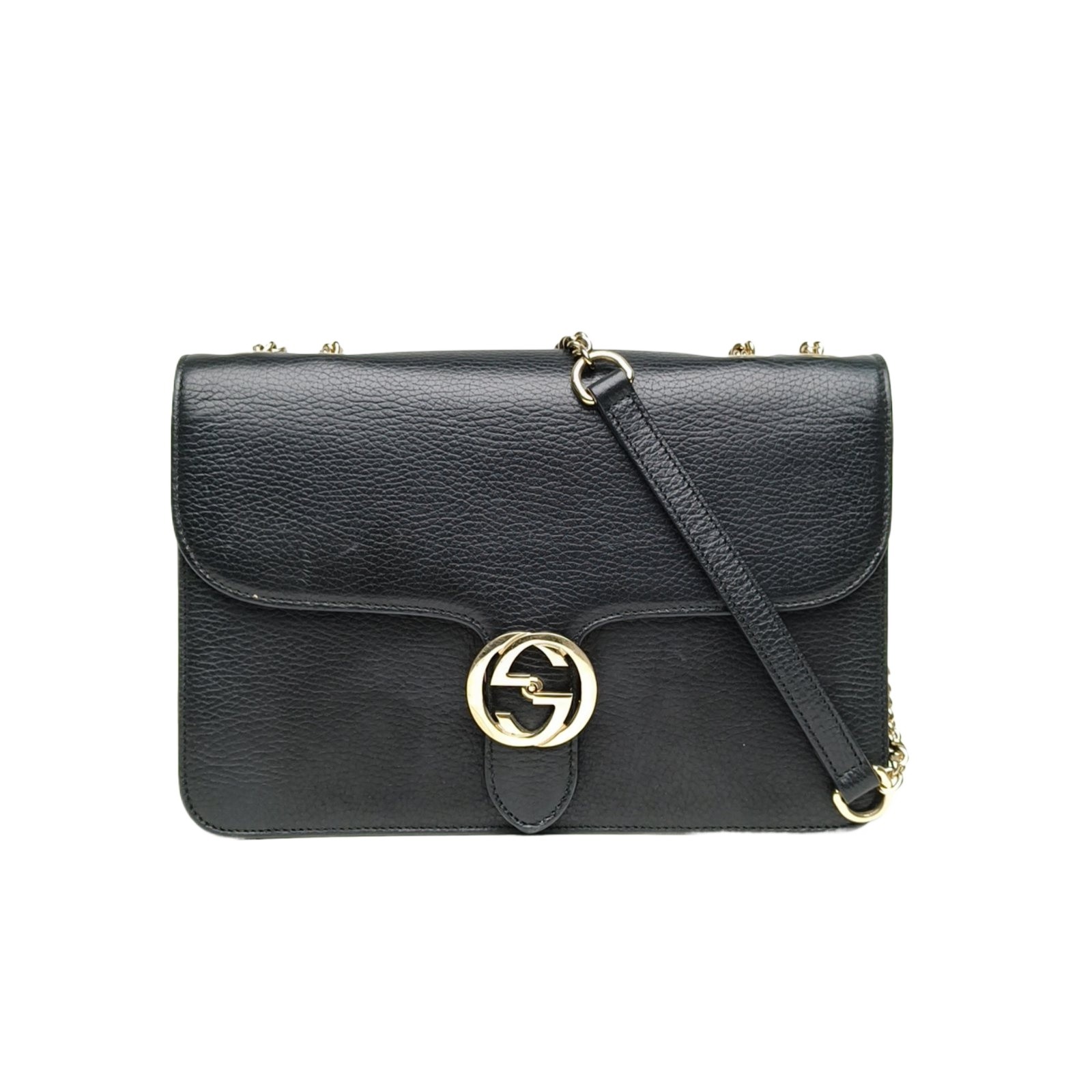 GUCCI Interlock Black Medium 28cm Crossbodybag  P… - image 1