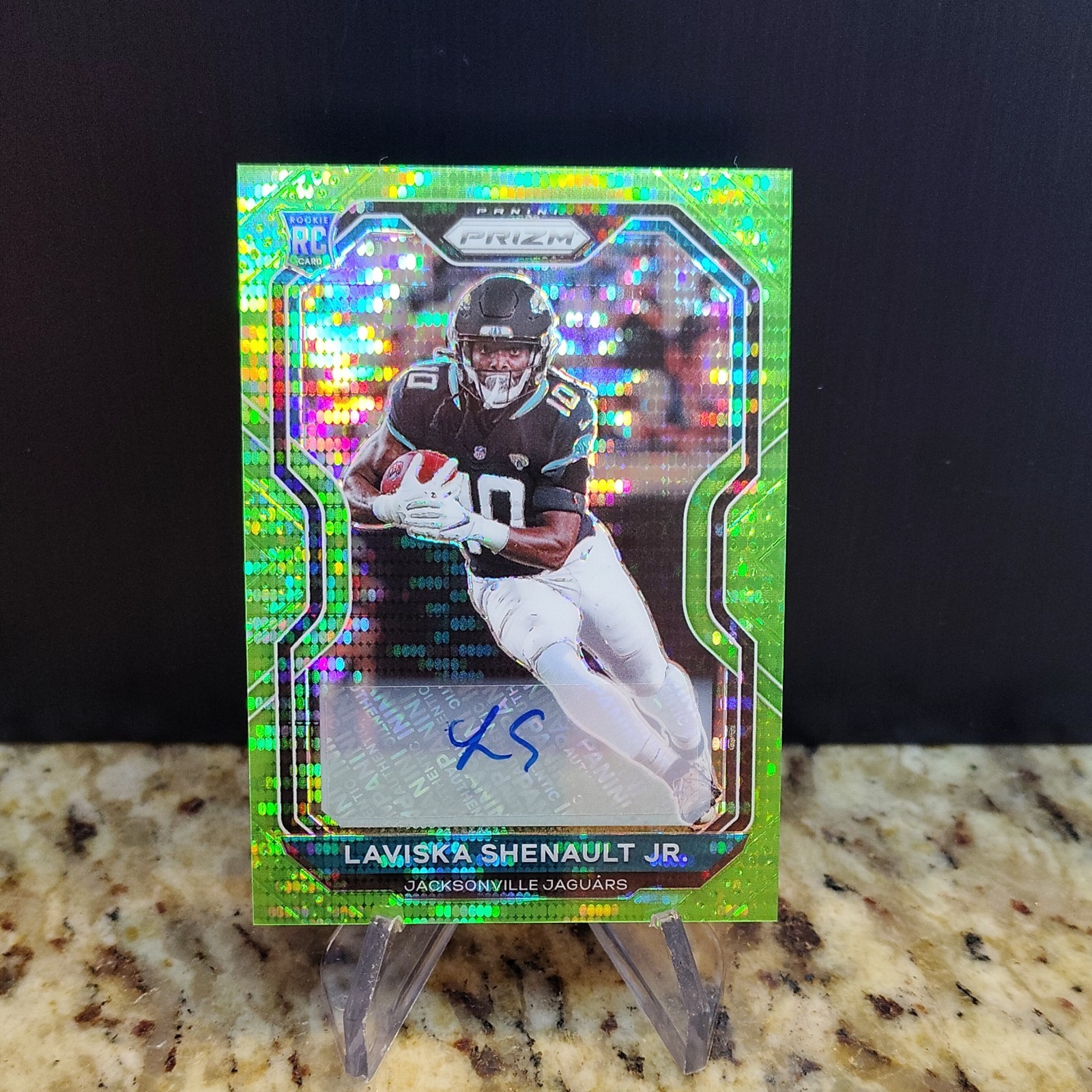 2020 Panini Prizm Rookie Laviska Shenault Jr. #350 Neon Green Pulsar Prizm Auto