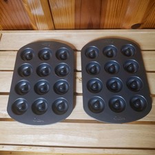 Pair Of 12 Cavity Wilton Mini Donut Baking Pans 24 Total Donuts