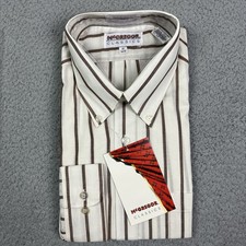 VTG McGregor Classics Mens Shirt Pocket Long Sleeve White  Pinstripe 16 NOS