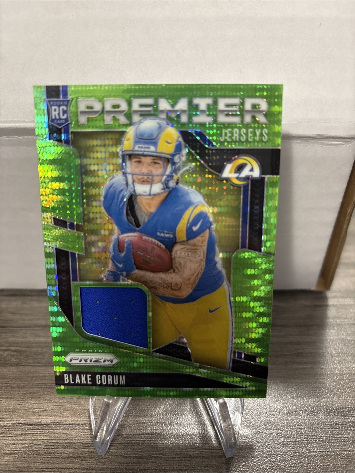 2024 Panini Prizm Premier Jerseys Neon Green Pulsar Prizm #PJ-BCM Blake Corum 