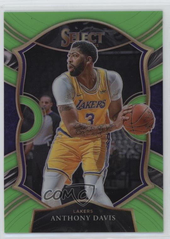 2020-21 Panini Select Concourse Neon Green Prizm 20/75 Anthony Davis #45 7y2