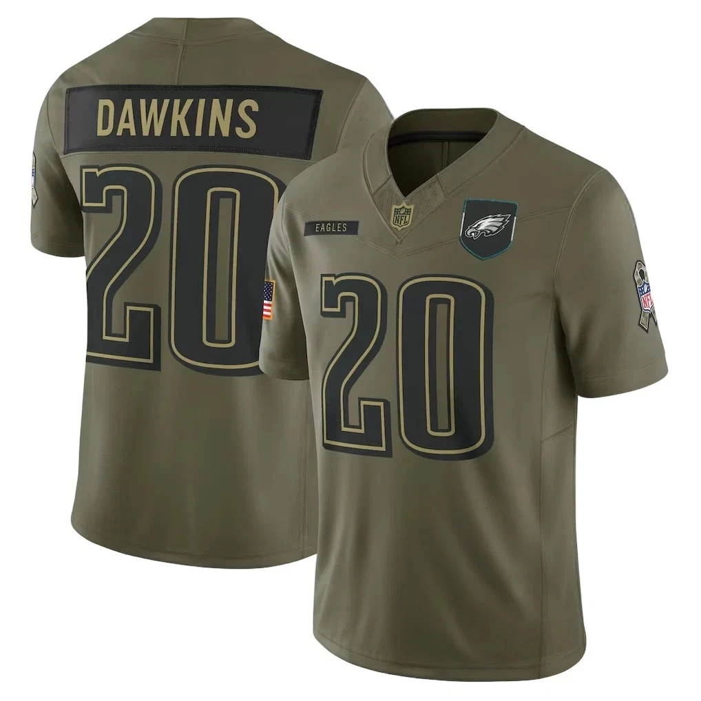 Philadelphia Eagles Olive 2025 Salute to Service Jersey
