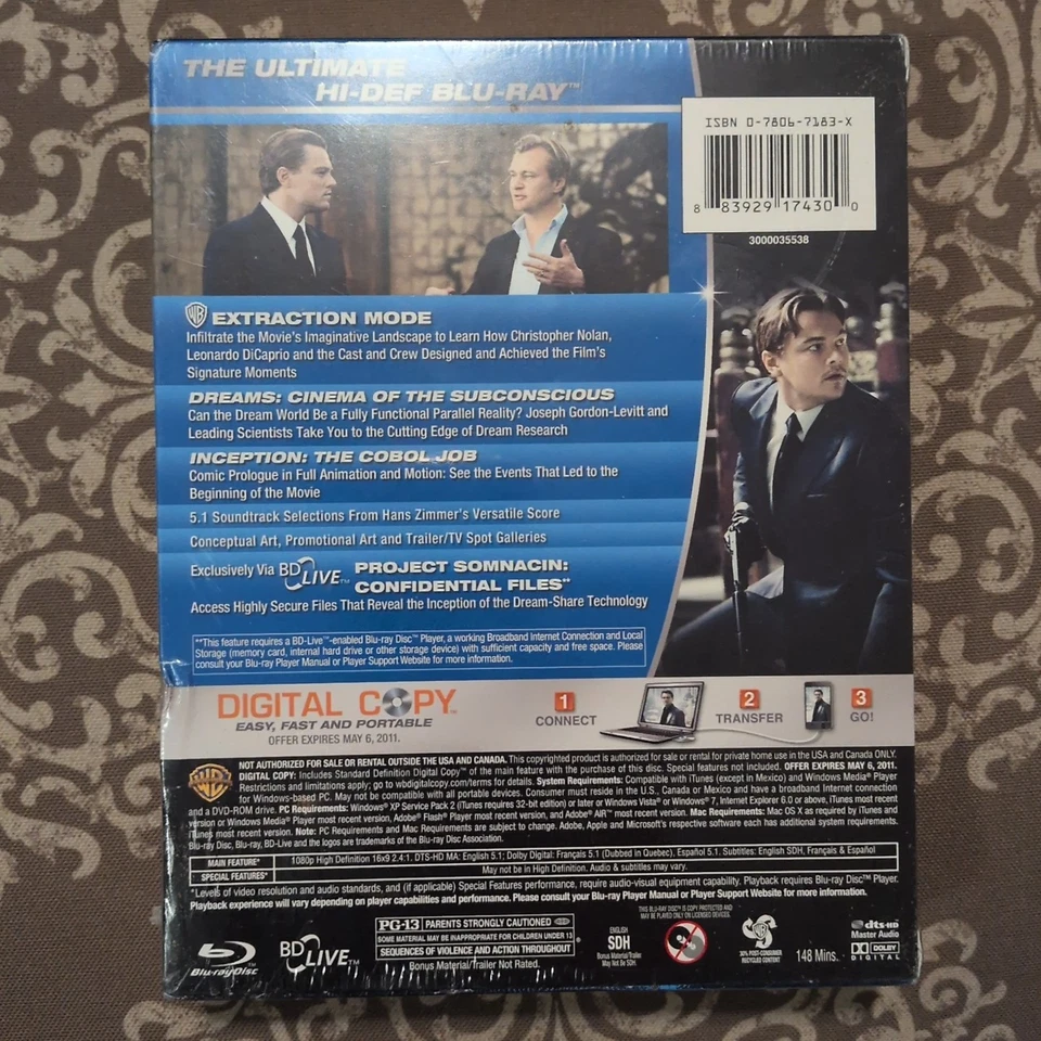 INCEPTION - BEST BUY EXCLUSIVE BLU-RAY w/ SHOOTING SCRIPT 2010 New Sealed - Image 2 of 4