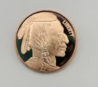 1 Ounce .999 Fine Copper Round - Indian Head/Buffalo