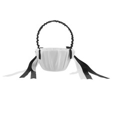 Paniers de fleurs de mariage, panier gothique en satin avec nœud