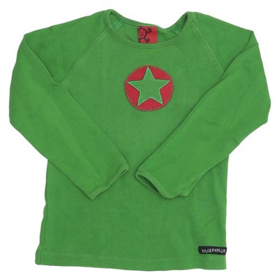 Villervalla, Langarmshirt, Größe: 98, Grün/Rot, Baumwolle, Print, Mädchen #AKc