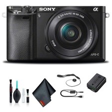 Sony Alpha a6000 Mirrorless Camera 16-50mm and 55-210mm Lenses ILCE6000Y/B Star