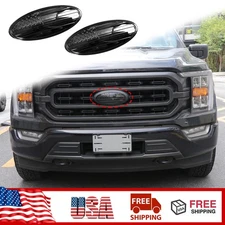 2pcs 9.5 inch For 2021+ Ford F150 FRONT GRILL Tailgate US Flag Oval Emblem Badge