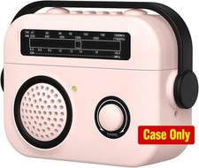 Cute 3D Retro Radio Case Compatible with AirPods Pro 3, Soft Silicone Cover Pink